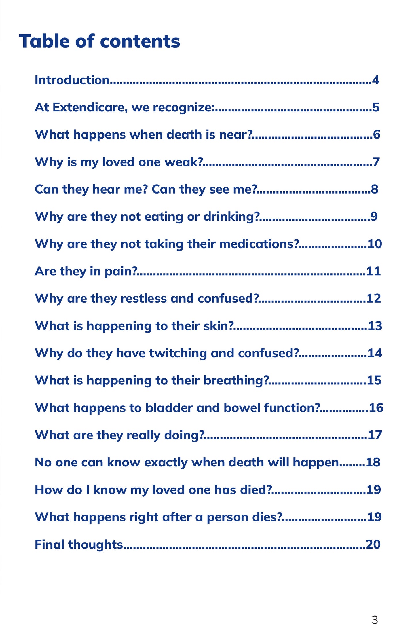 Extendicare End of Life Booklet
