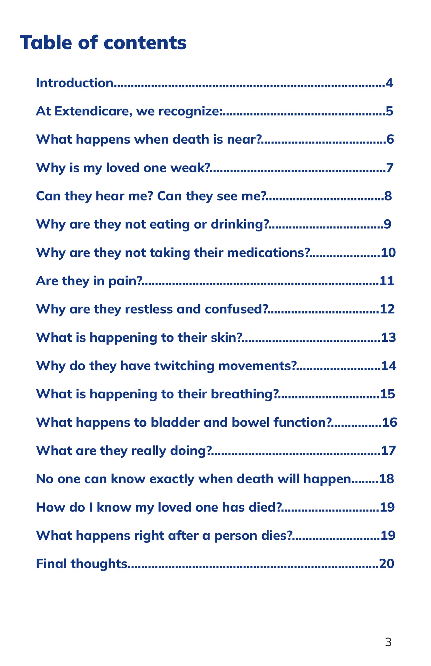 Extendicare End of Life Booklet