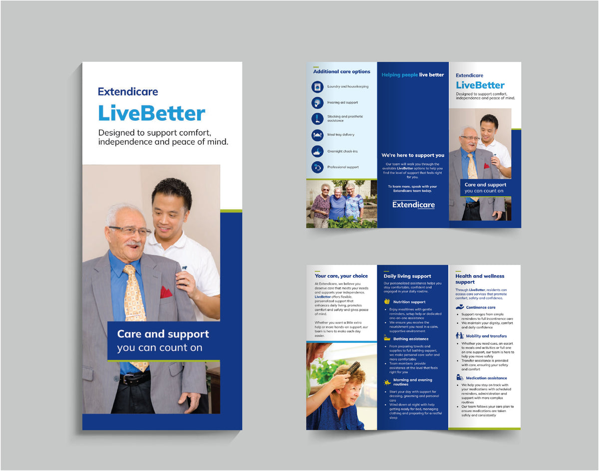 Extendicare LiveBetter Tri-Fold Brochures