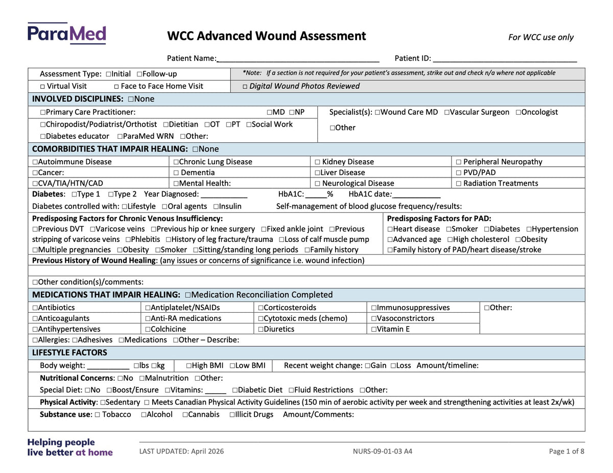 WCC Advanced Wound Assessment - page 1
