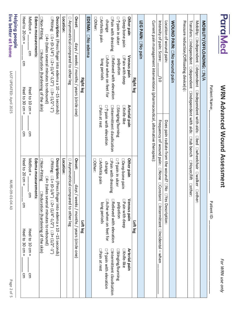 WRN Advanced Wound Assessment