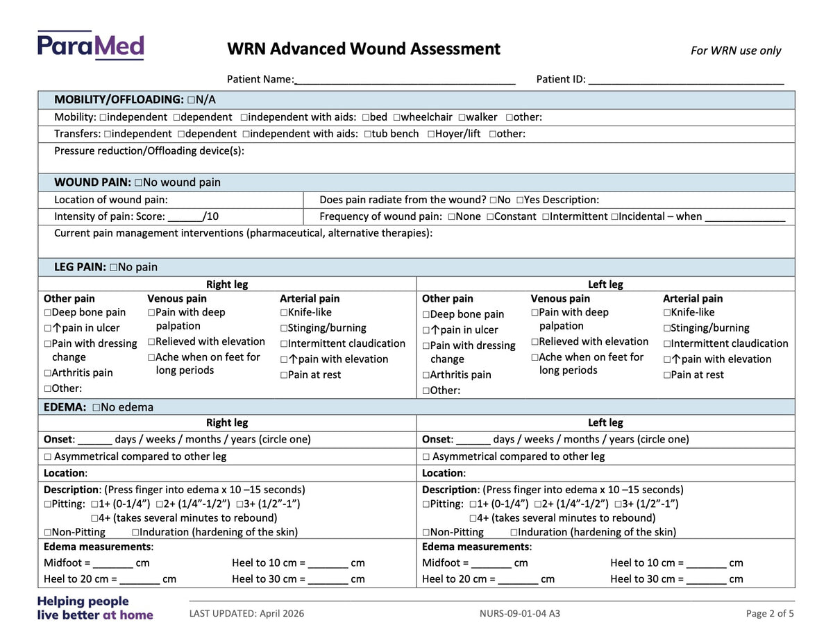 WRN Advanced Wound Assessment - page 2