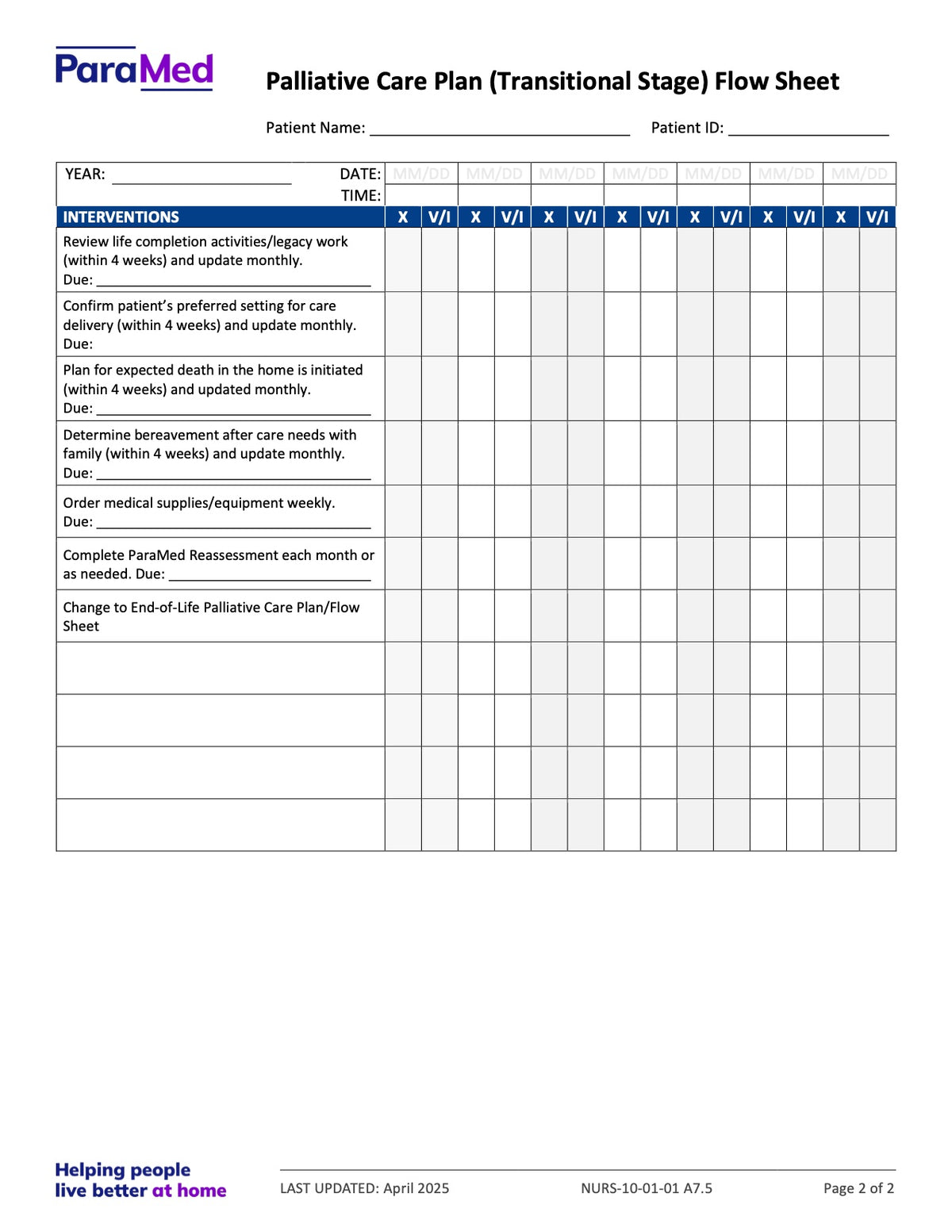 NURS-HPCB-NES - Hospice Palliative Care Bundle for Non-Electronic Sites
