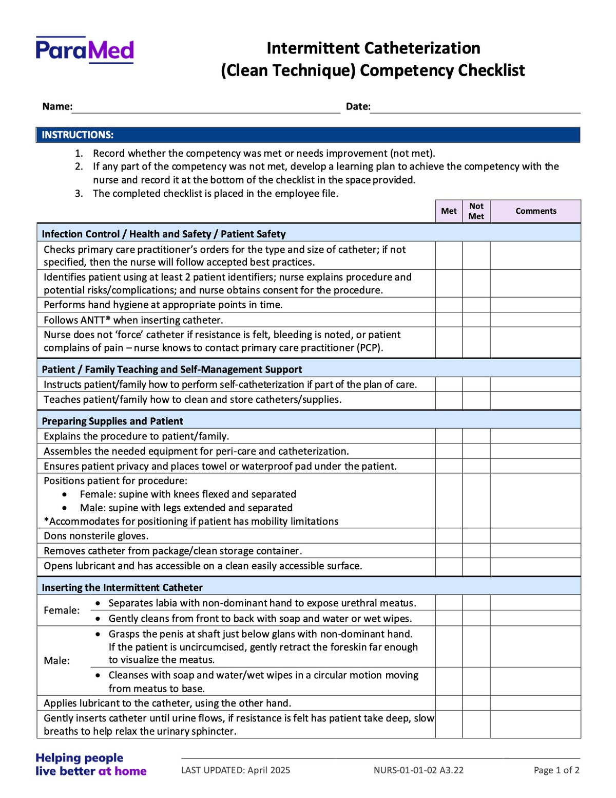 NURS-NOB-CATH - Nursing Orientation Bundle for Catheters