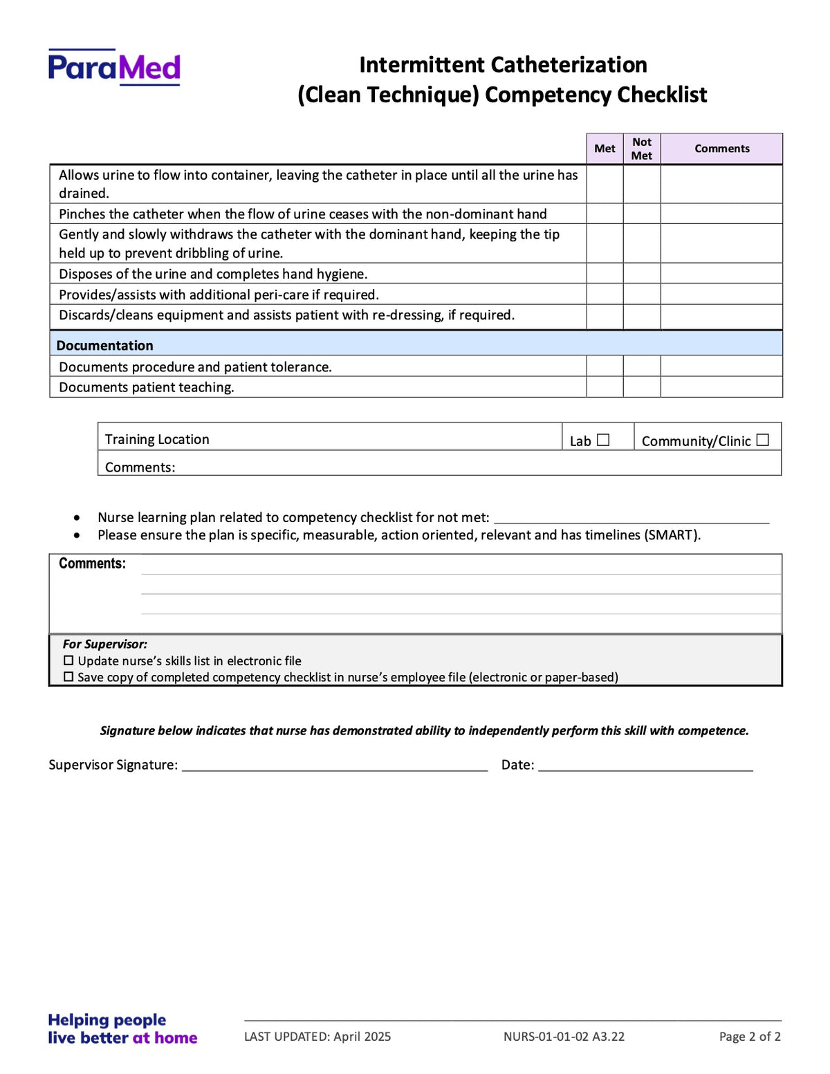 NURS-NOB-CATH - Nursing Orientation Bundle for Catheters