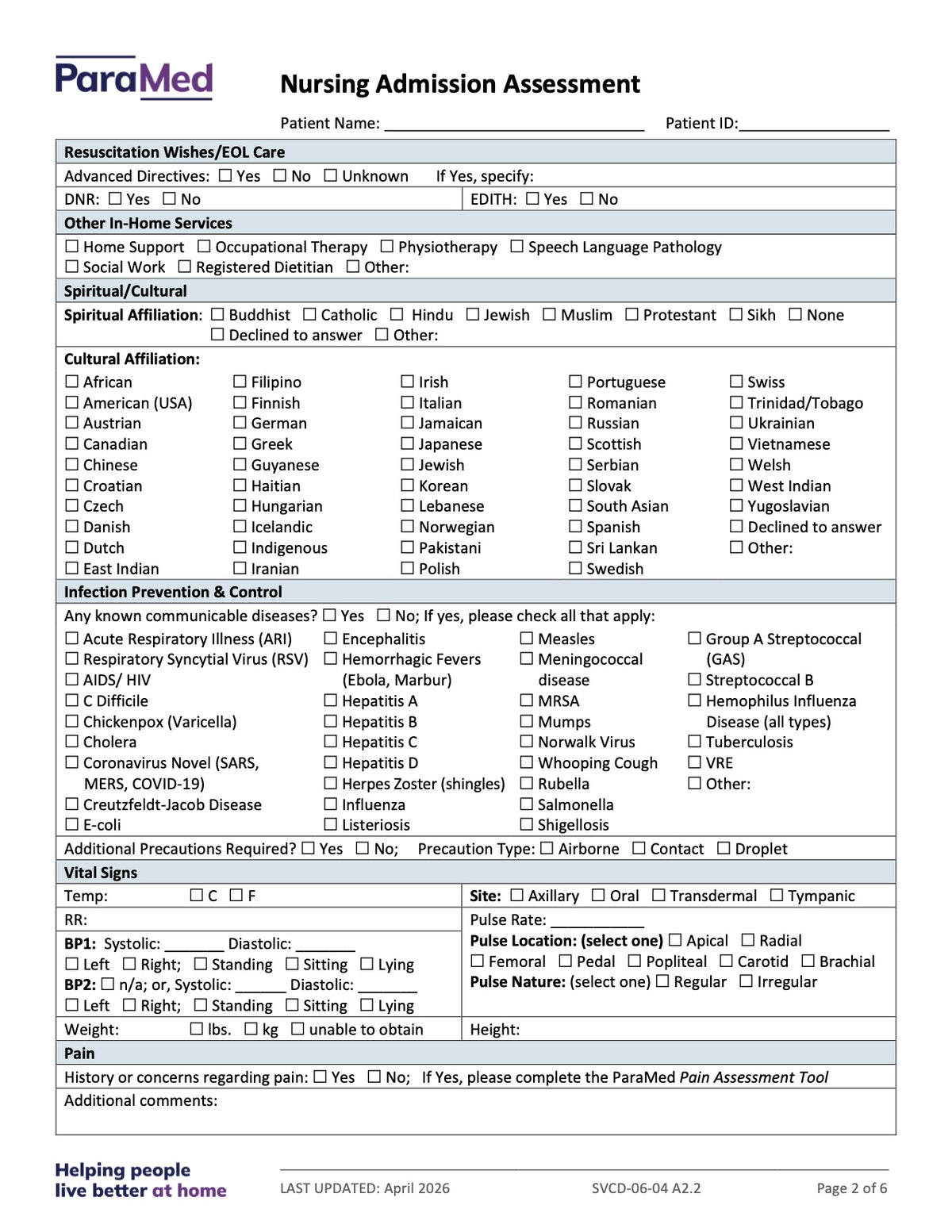 NURS-WB-NES - Wound Bundle for Non-Electronic Sites