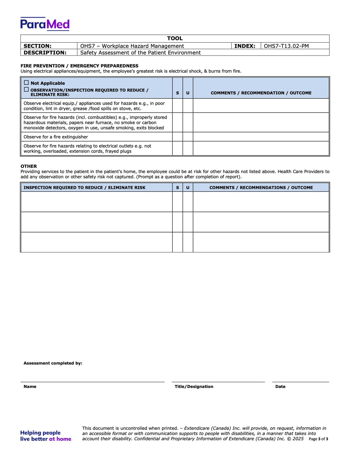 Safety Assessment of the Patient Environment - page 3