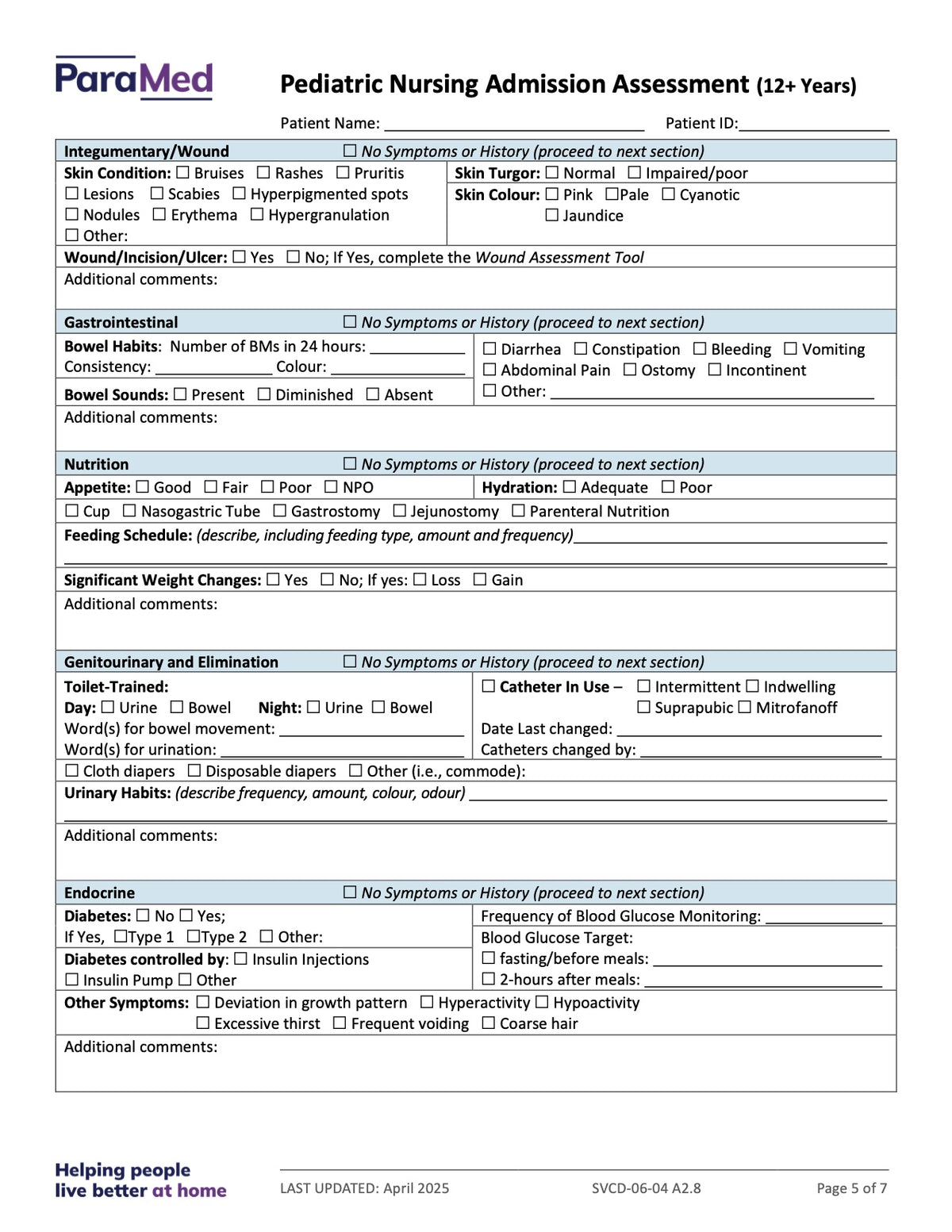 PEDS-12+-NES - Pediatric Bundle (ages 12+ yrs) For Non-Electronic Sites