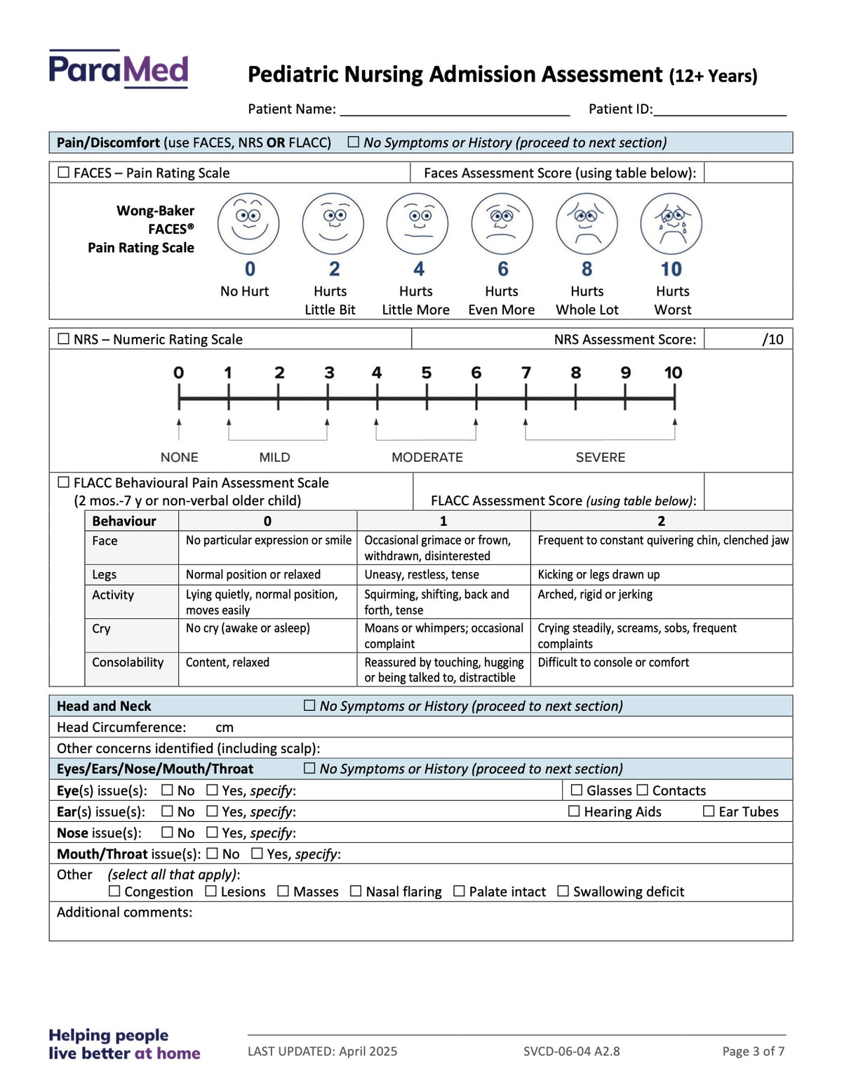 PEDS-12+ - Pediatric Bundle (ages 12+ yrs)