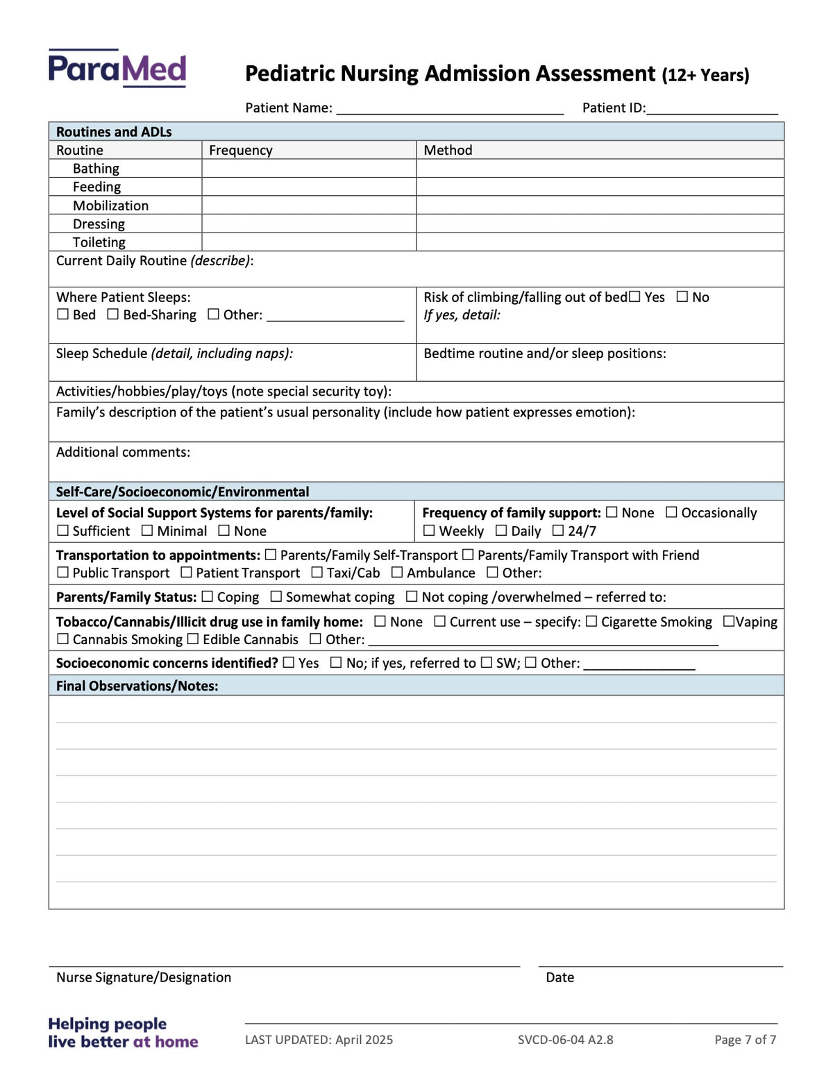 PEDS-12+ - Pediatric Bundle (ages 12+ yrs)