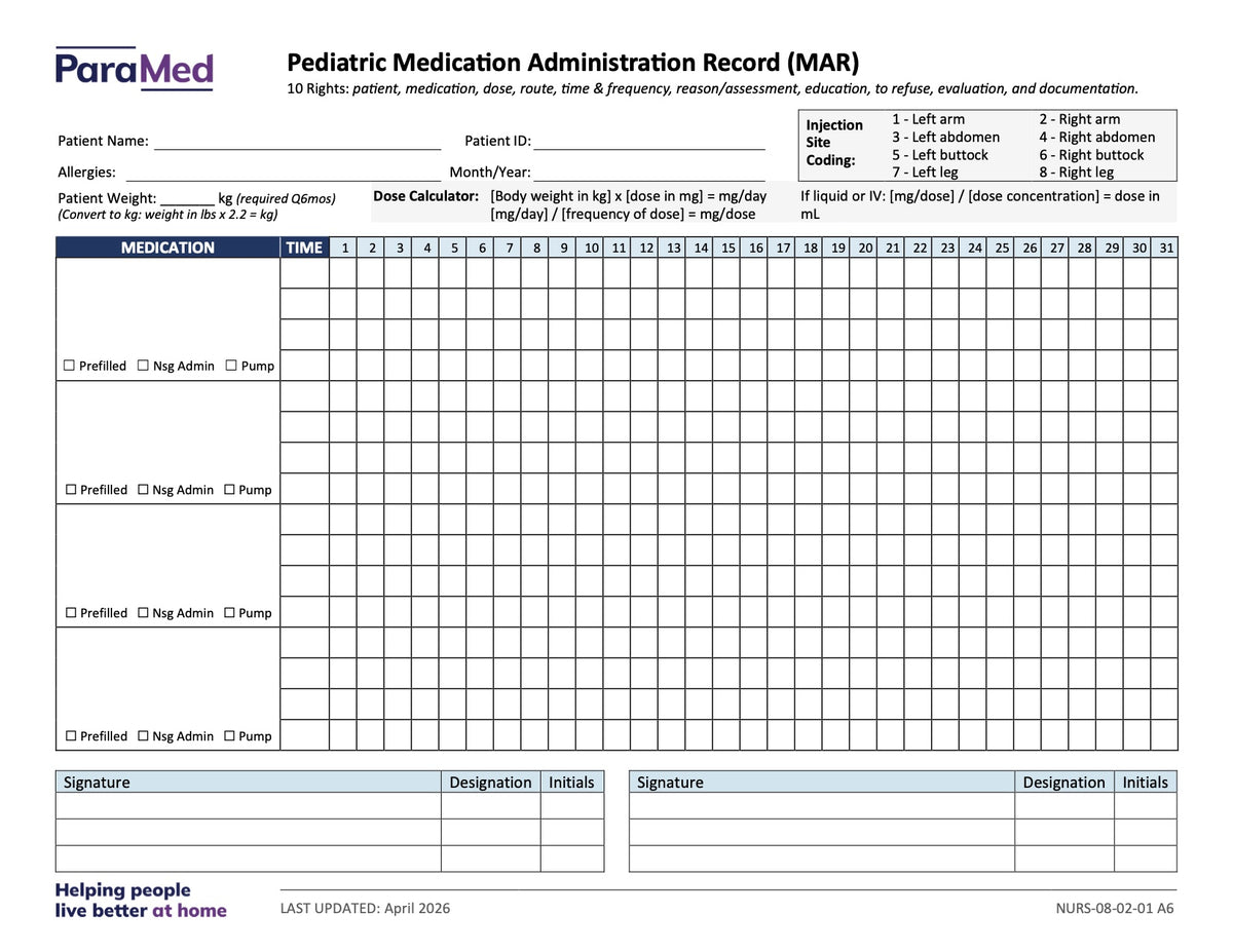 PEDS-12+ - Pediatric Bundle (ages 12+ yrs)