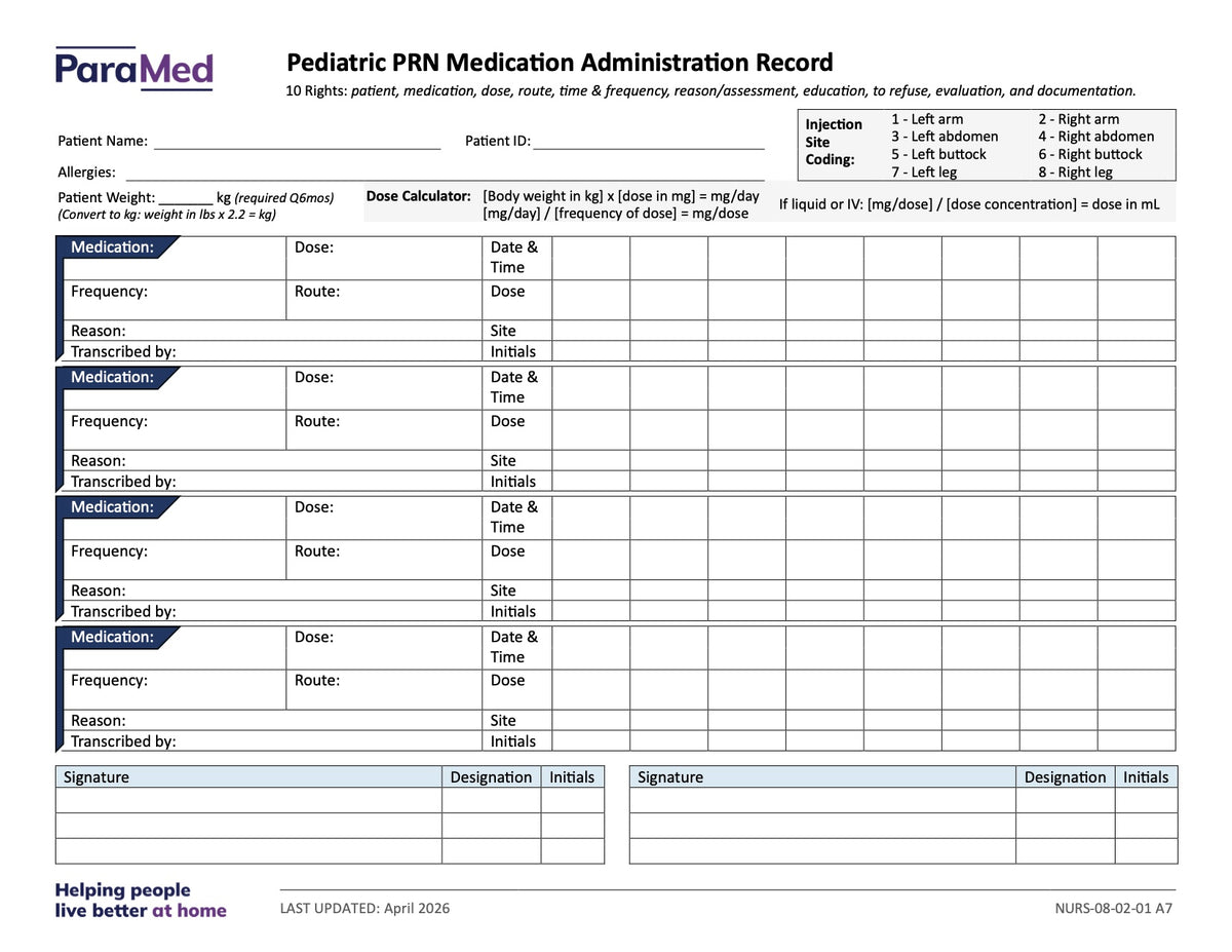 PEDS-3-5-NES - Pediatric Bundle (ages 3 to 5 yrs) for Non-Electronic Sites