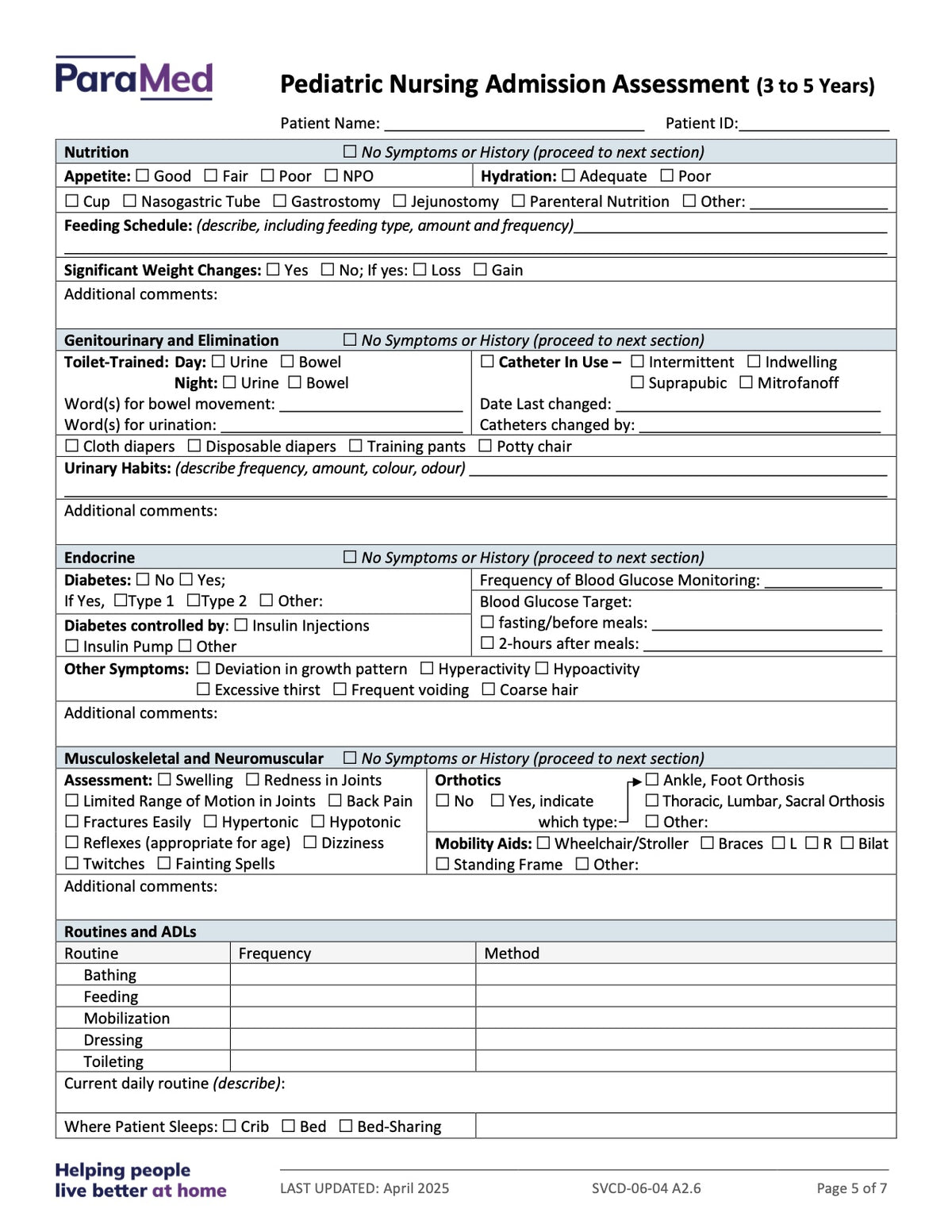 PEDS-3-5 - Pediatric Bundle (ages 3 to 5 yrs)