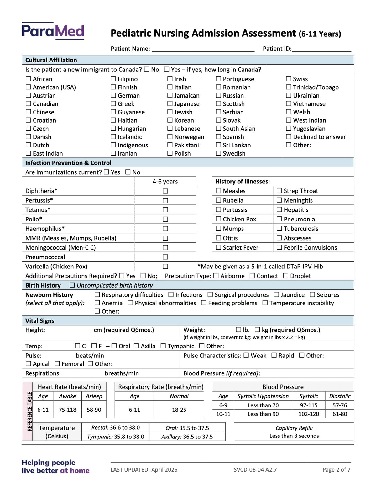 PEDS-6-11 - Pediatric Bundle (ages 6 to 11 yrs)