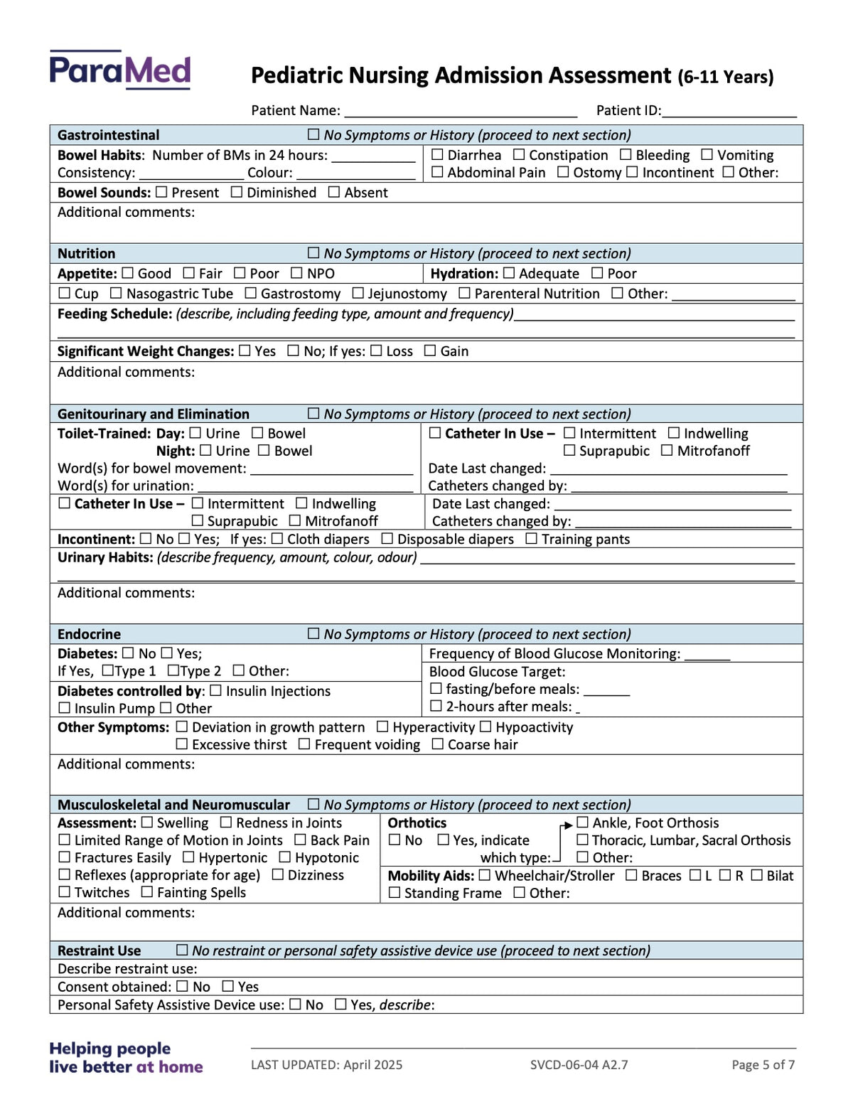 PEDS-6-11 - Pediatric Bundle (ages 6 to 11 yrs)