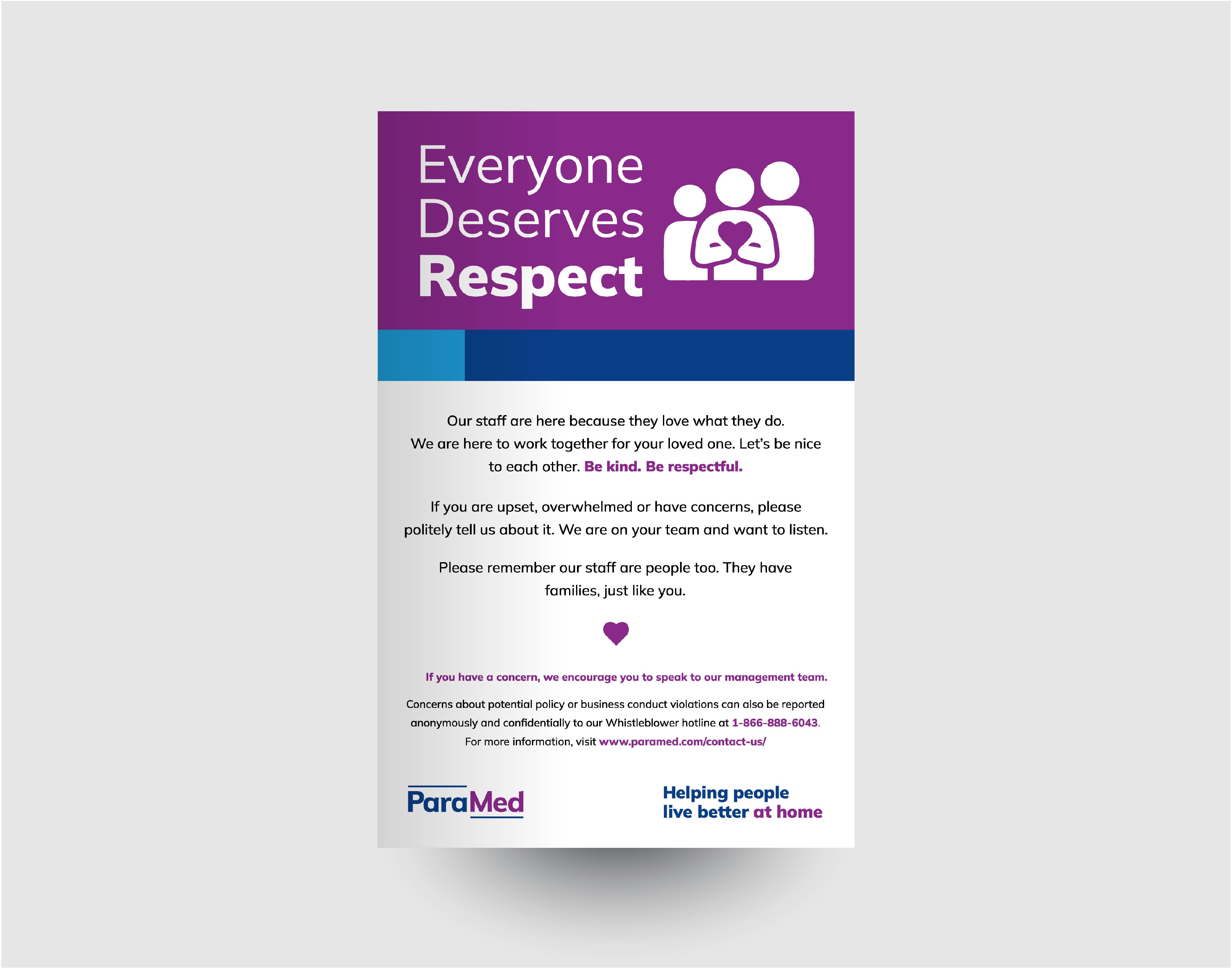 ParaMed Respect and Safety Posters – Extendicare Print Shop