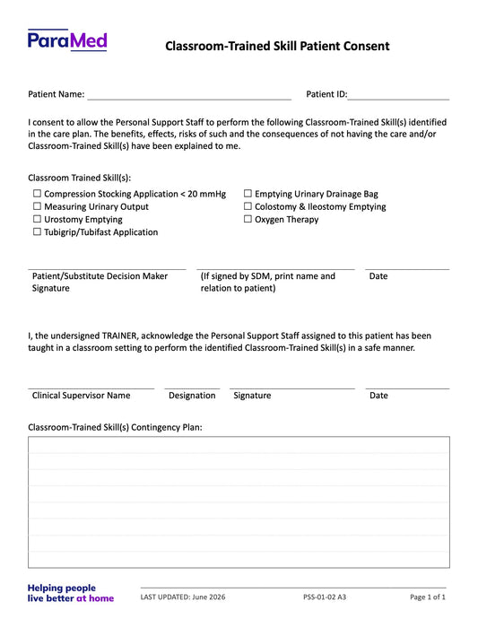 Classroom-Trained Skill Patient Consent - page 1