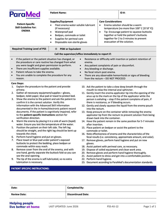 Enema (Skill Guideline) - page 1