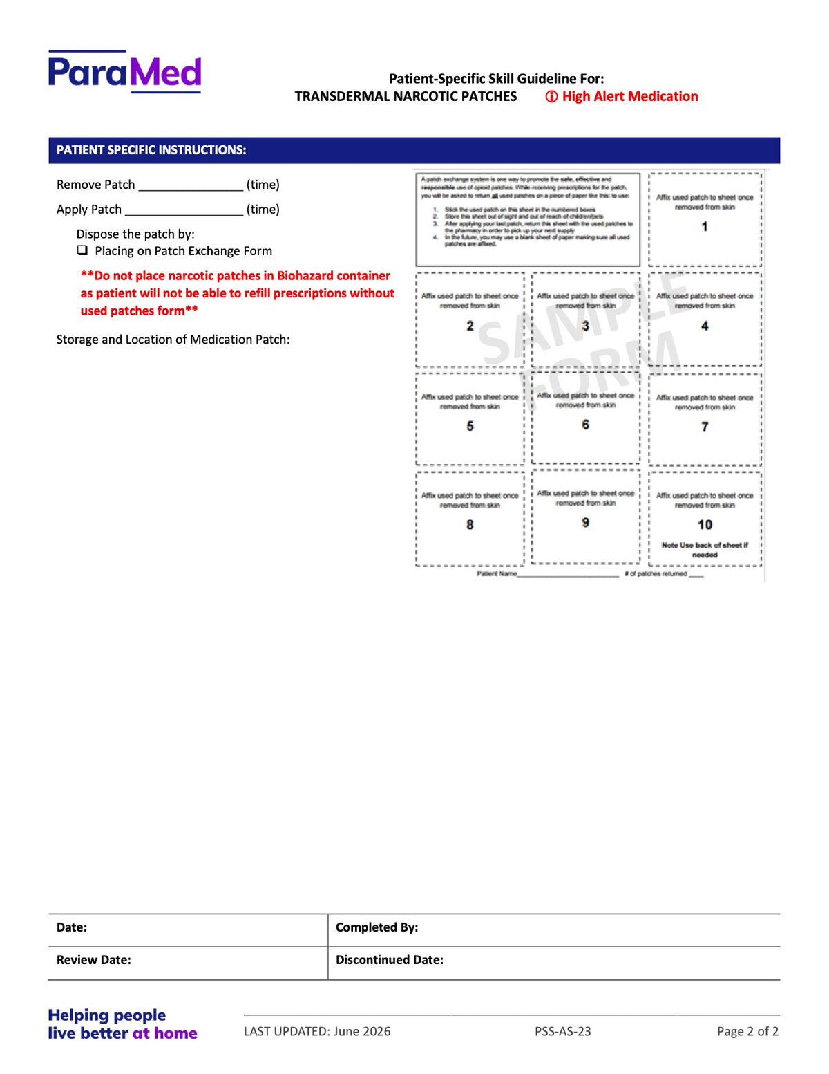 Transdermal Narcotic Patches (Skill Guideline) - page 2