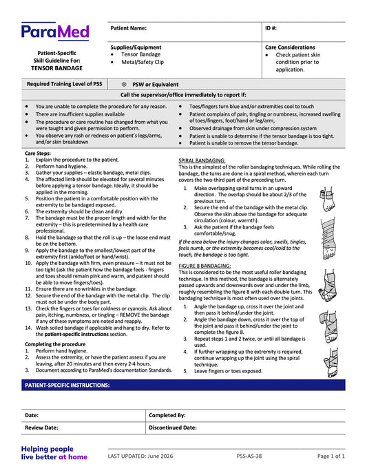 Tensor Bandage (Skill Guideline) - page 1