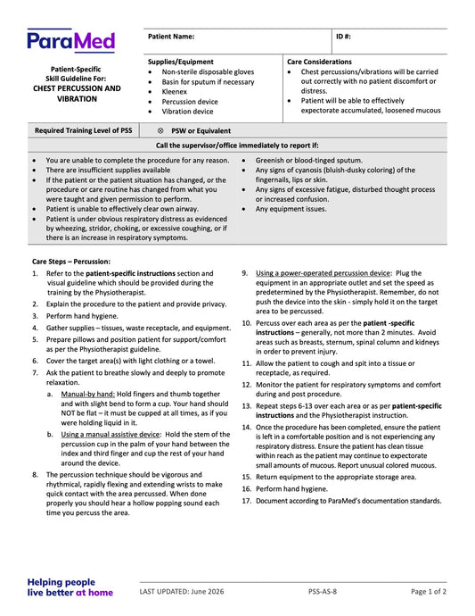 Chest Percussion and Vibration (Skill Guideline) - page 1