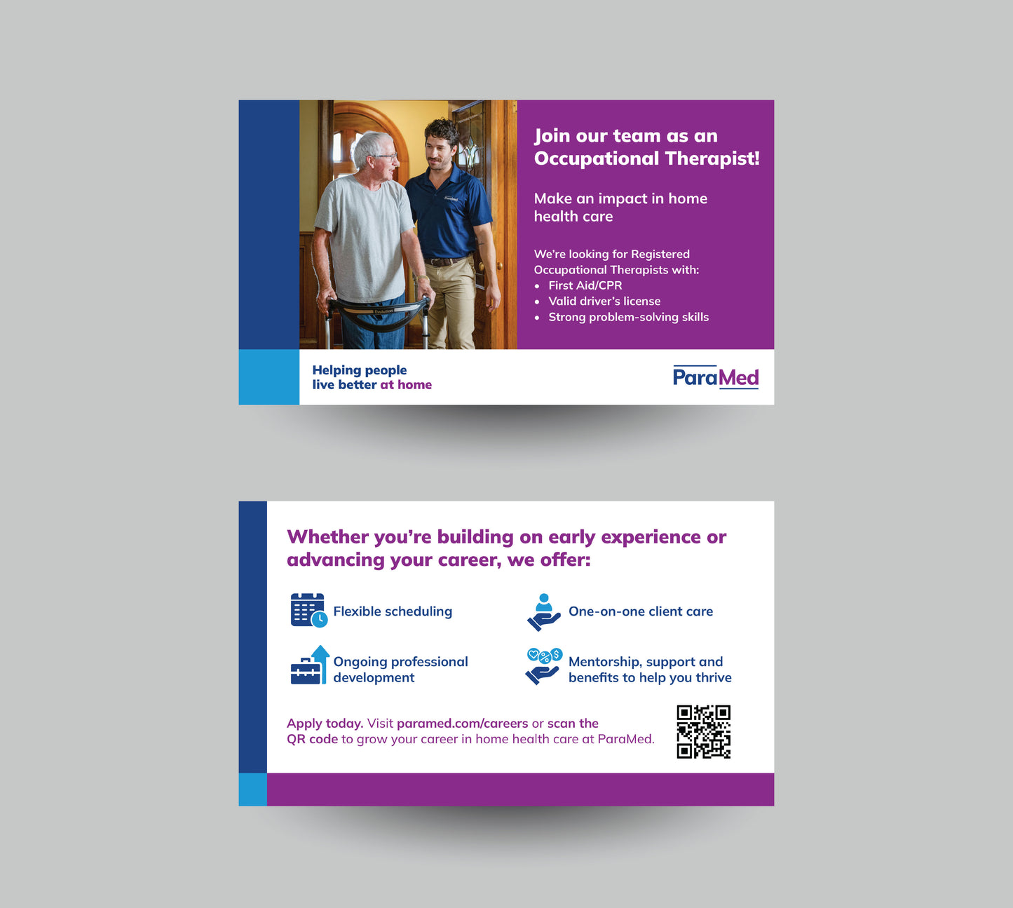 ParaMed Occupational Therapist Recruitment Postcards