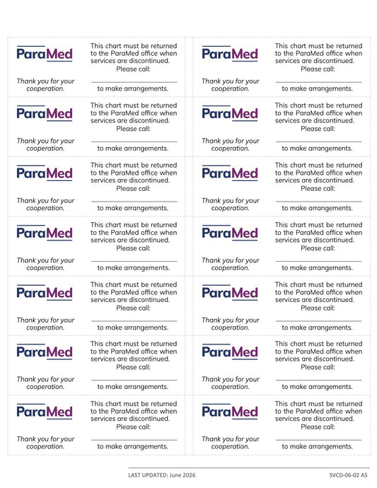 In-Home Chart Label Stickers - page 1