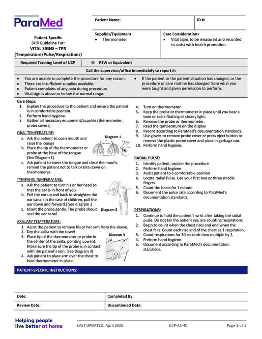 Vital Signs - TPR (Skill Guideline)
